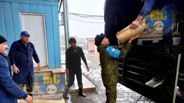 Военнослужащие российского миротворческого контингента доставили в Нагорный Карабах гумпомощь - Sputnik Армения