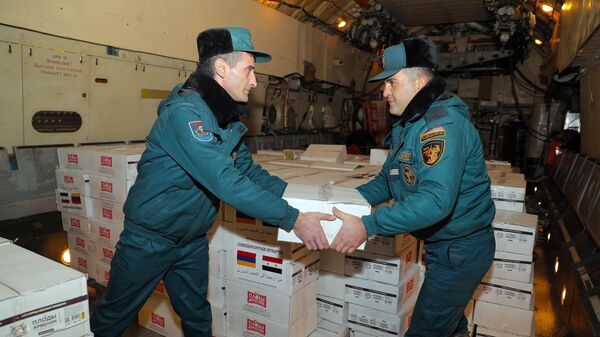 Гуманитарная помощь из Армении в Сирию - Sputnik Армения