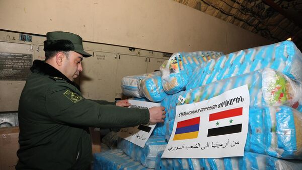 Отправка гуманитарной помощи из Армении в Сирию - Sputnik Армения