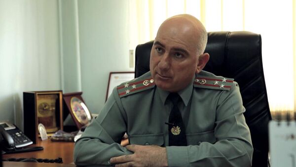 Полковник Сасун Бадасян во время интервью пресс-службе минобороны - Sputnik Армения