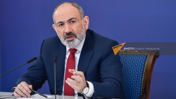 Премьер-министр Никол Пашинян проводит пресс-конференцию (14 марта 2023). Еревaн - Sputnik Армения