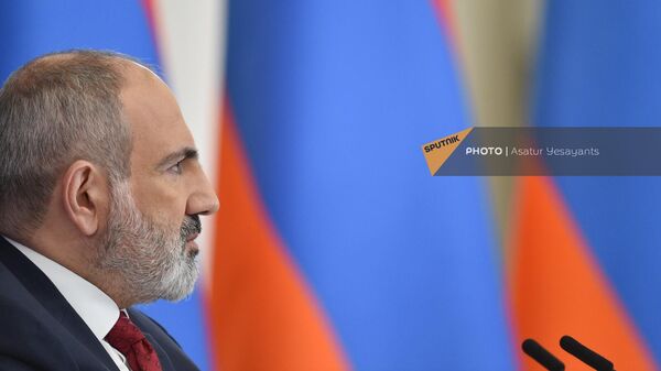 Премьер-министр Никол Пашинян проводит пресс-конференцию (14 марта 2023). Еревaн - Sputnik Армения