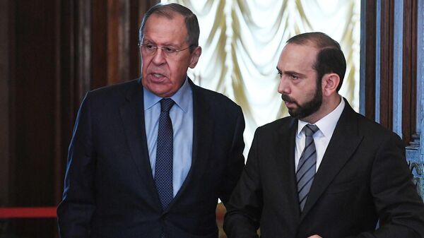 Встреча министров иностранных дел Армении и России Арарата Мирзояна и Сергея Лаврова (20 марта 2023). Москвa - Sputnik Армения