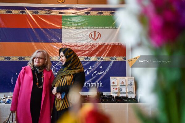 Флаги Армении и Ирана в Голубой мечети Еревана Флаги Армении и Ирана в Голубой мечети Еревана - Sputnik Армения