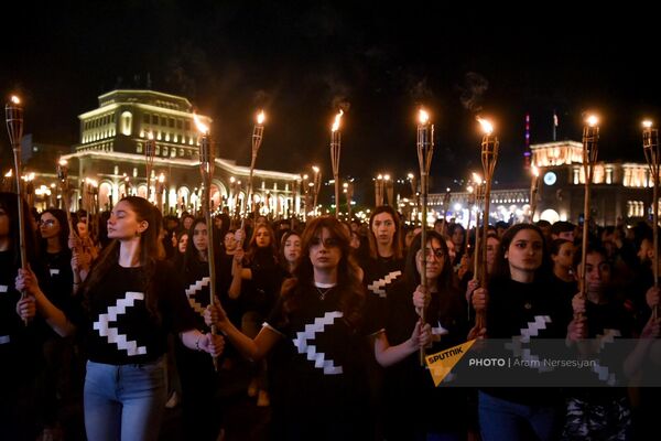 Ավանդական ջահերով երթը&#x60; նվիրված Հայոց ցեղասպանության տարելիցին - Sputnik Արմենիա