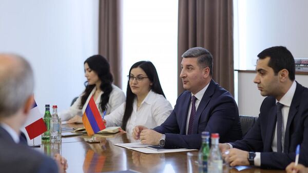 Գնել Սանոսյանը Ֆրանսիայի Իզերի դեպարտամենտի նախագահի գլխավորած պատվիրակության հետ հանդիպմանը - Sputnik Արմենիա