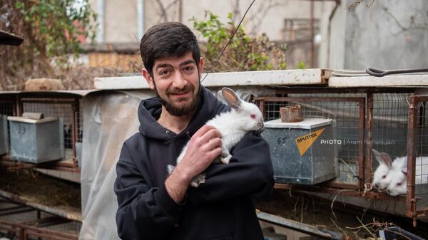 Սամվել Առուստամյանն իր ճագարների հետ - Sputnik Արմենիա