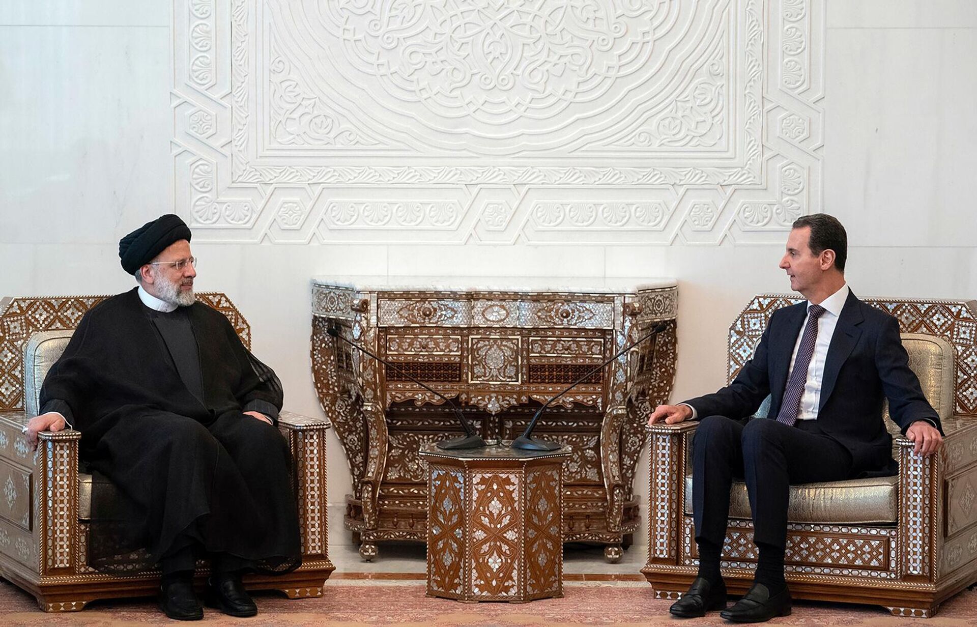 Встреча президентов Сирии и Ирана Башара Асада и Ибрагима Раиси (3 мая 2023). Дамаск - Sputnik Արմենիա, 1920, 03.05.2023