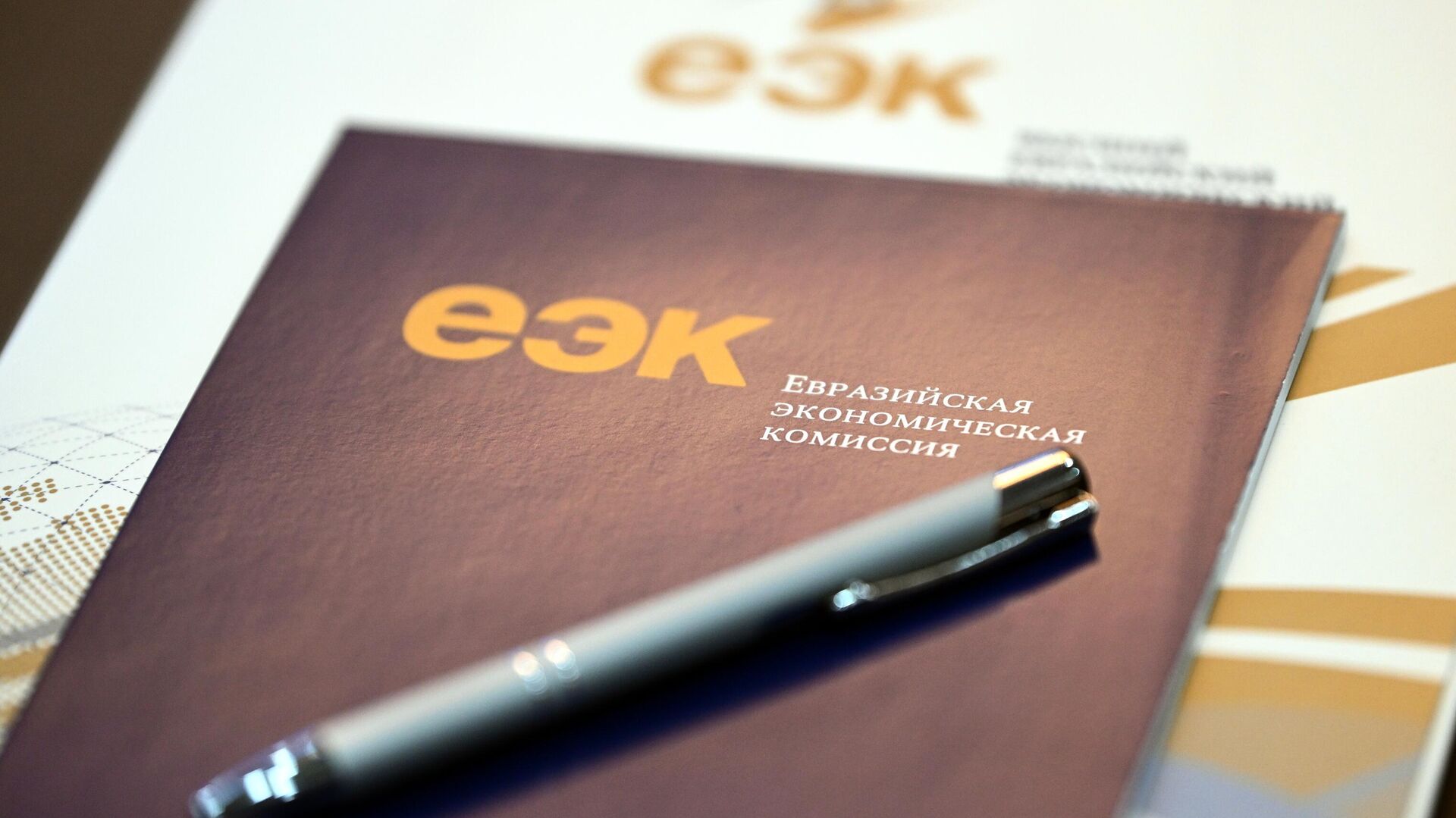 Бумаги на столе участника заседания Высшего Евразийского экономического совета (ВЕЭС)  - Sputnik Армения, 1920, 04.05.2023