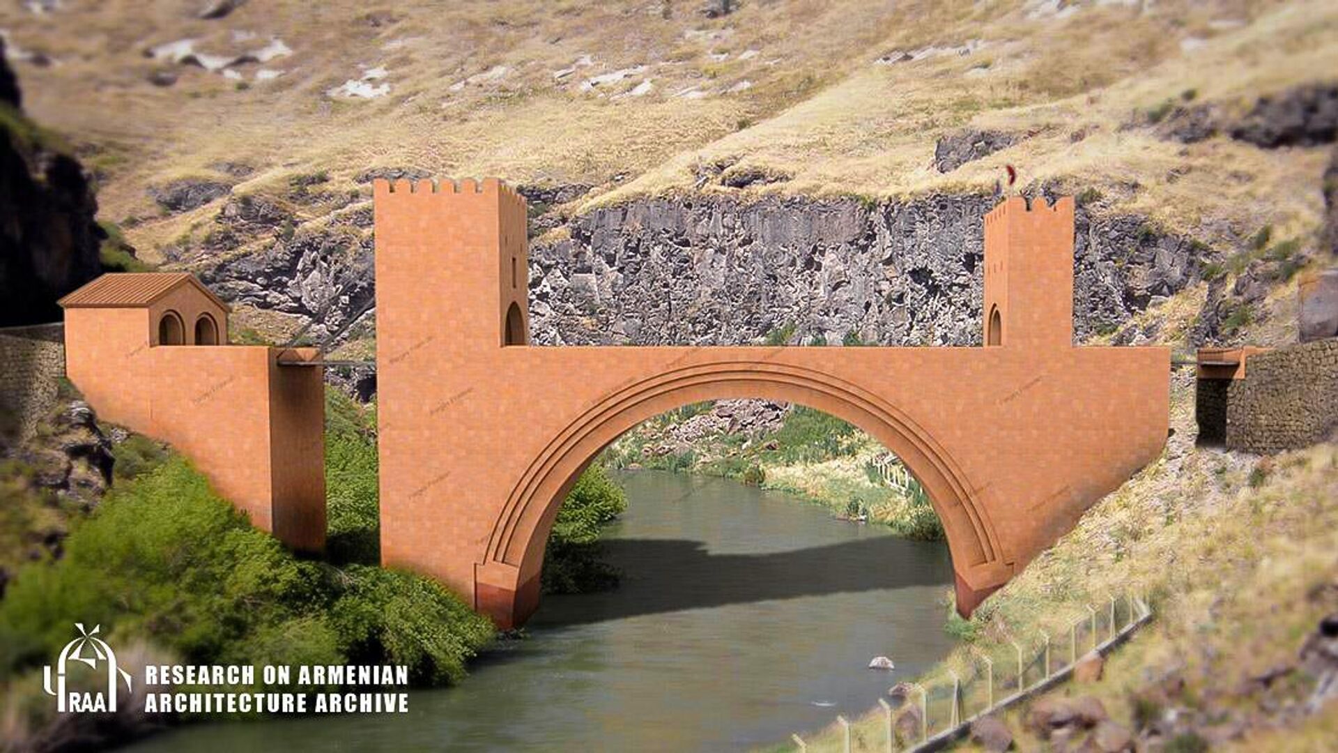 Эскиз Анийского моста, подготовленный Фондом изучения армянской архитектуры - Sputnik Արմենիա, 1920, 10.05.2023