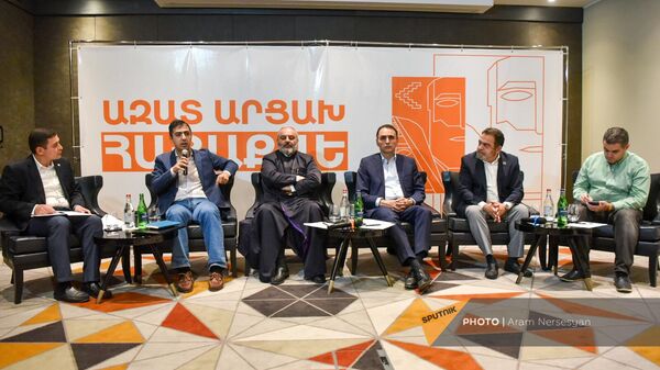 Пресс-конференция инициативной группы по защите Карабаха (23 мая 2023). Еревaн - Sputnik Армения