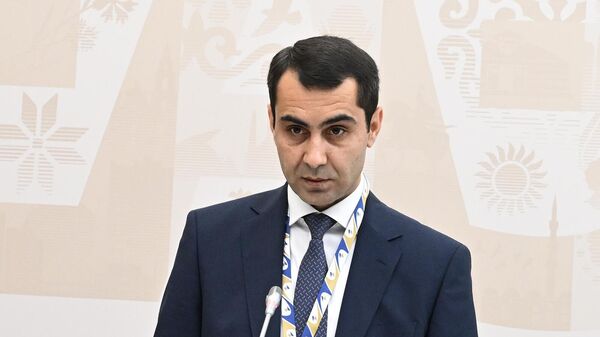 Губернатор Гегаркуникской области Армении Карен Саркисян на сессии Евразия регионов в рамках Евразийского экономического форума (24 мая 2023). Москвa - Sputnik Армения