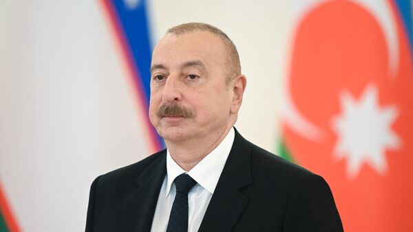 Президент Азербайджана Ильхам Алиев на заседании высшего Евразийского экономического совета в расширенном составе (25 мая 2023). Москвa - Sputnik Армения