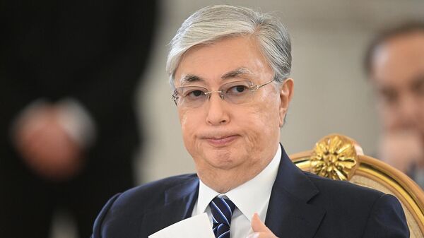 Президент Республики Казахстан Касым-Жомарт Токаев на заседании высшего Евразийского экономического совета в расширенном составе (25 мая 2023). Москвa - Sputnik Армения