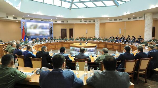 Министра обороны Сурен Папикян провел заседание коллегии на тему боевой подготовки ВС РА первого семестра учебного года  (28 июля 2023). Еревaн - Sputnik Армения