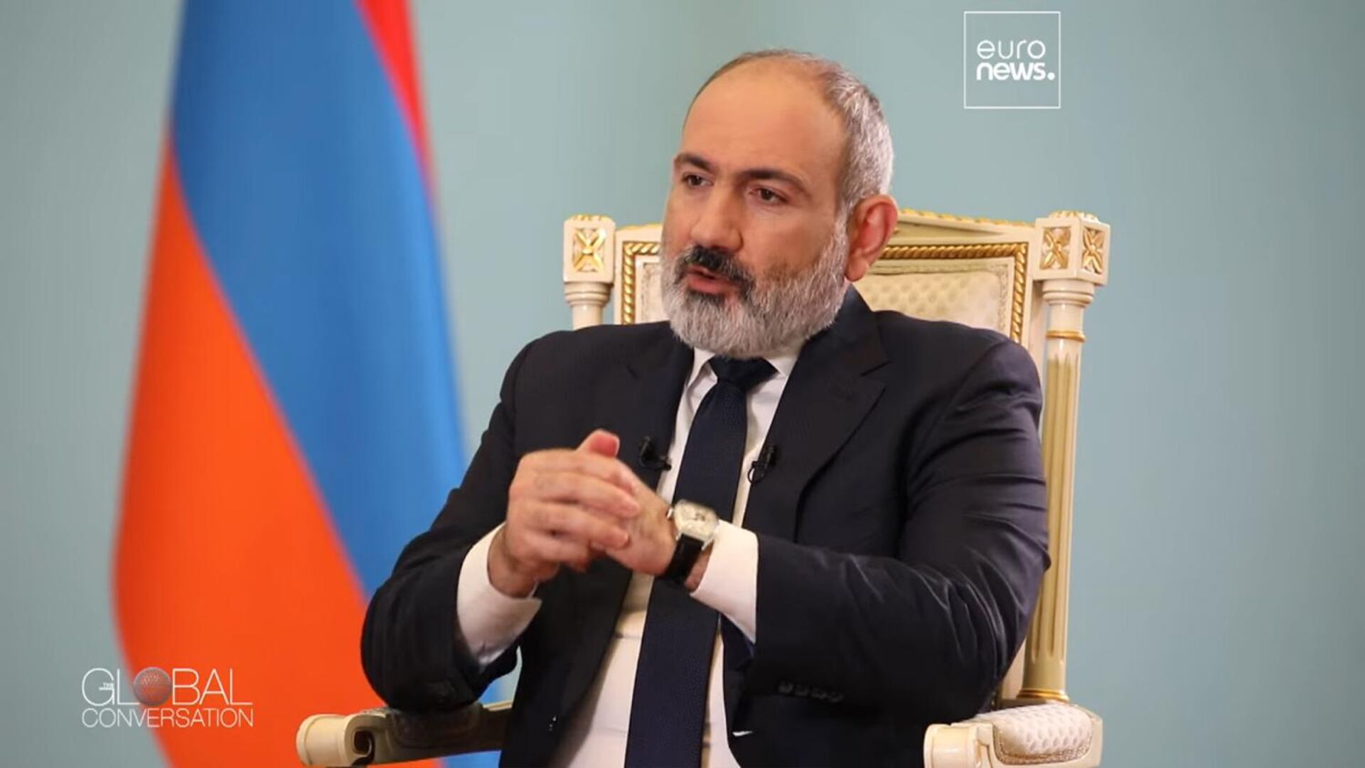 Премьер-министр Никол Пашинян дает интервью телеканалу Euronews  - Sputnik Армения, 1920, 01.08.2023