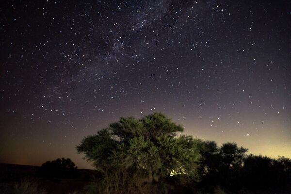Персеиды и Млечный путь в ночном небе над кемпингом в пустыне НегевИзраиль - Sputnik Армения