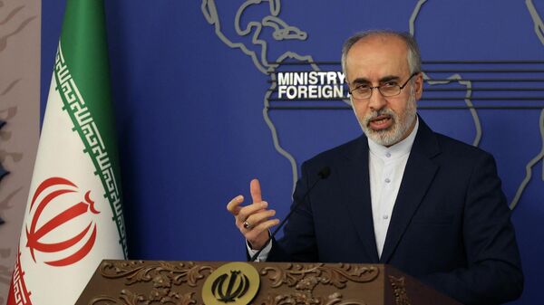 Официальный представитель МИД Ирана Нассер Канани на пресс-конференции (5 декабря июля 2022). Тегеран - Sputnik Армения