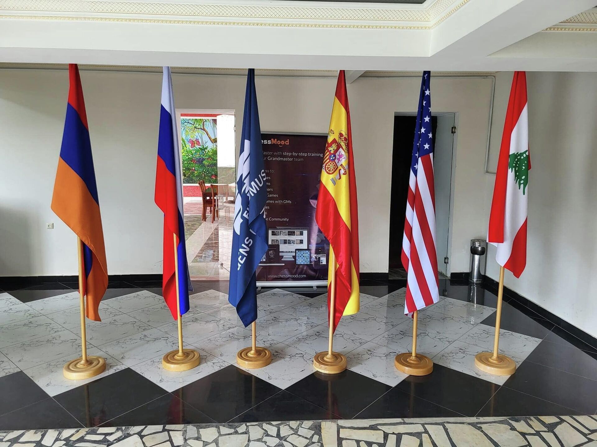 Флаги стран-участниц Международного шахматного турнира Gyumri Open-2023 в Гюмри - Sputnik Արմենիա, 1920, 26.08.2023