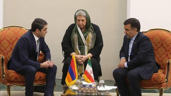 Հակոբ Սիմիդյանի հանդիպումը Իրանի Իսլամական Հանրապետության նախագահի տեղակալ, Իրանի բնապահպանության կազմակերպության նախագահ Ալի Սալաջեղեի հետ - Sputnik Արմենիա