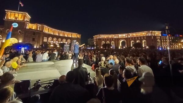 Акция протеста на площади Республики (24 сентября 2023). Еревaн - Sputnik Армения