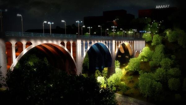 Мост Победы в Ереване подсвечен в виде триколора - Sputnik Армения