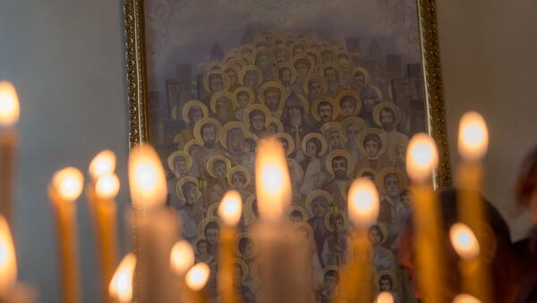 Портрет мучеников геноцида армян в эчмиадзинском кафедральном соборе - Sputnik Արմենիա