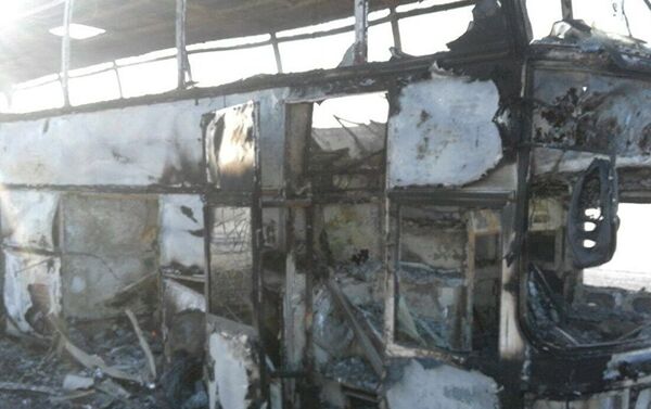 Загаревшийся автобус в Казахстане - Sputnik Армения
