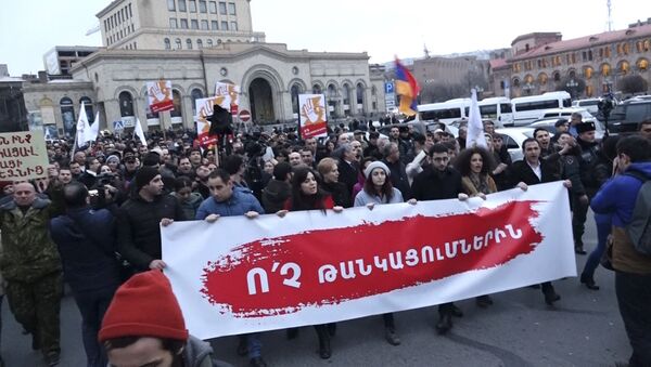 В Ереване прошла акция Нет подорожанию - Sputnik Армения