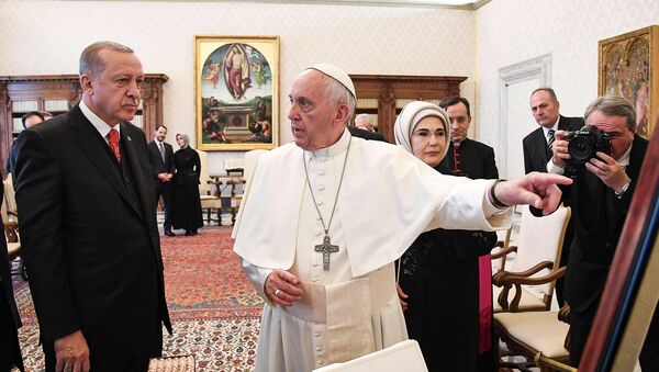 Встреча Папы Франциска с президентом Турции Реджепом Эрдоганом (5 февраля 2018). Ватикан - Sputnik Армения