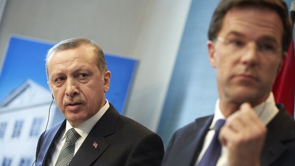 Президент Турции Реджеп Тайип Эрдоган и Премьер-министр Нидерландов Марк Рютте - Sputnik Արմենիա