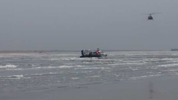 СПУТНИК_Спасатели на катере сняли двух детей с оторвавшейся льдины под Хабаровском - Sputnik Արմենիա