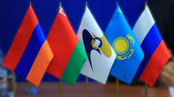 Евразийское экономическое сообщество (ЕАЭС) флаги  - Sputnik Արմենիա