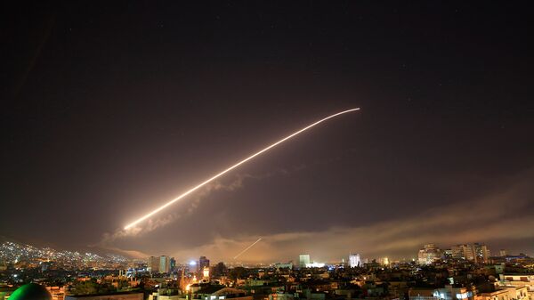 Ночное небо над Дамаском (14 апреля 2018). Сирия - Sputnik Армения