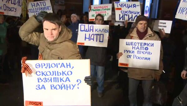 СПУТНИК_Турцию, НАТО к ответу! – москвичи вышли протестовать из-за сбитого Су-24 - Sputnik Армения
