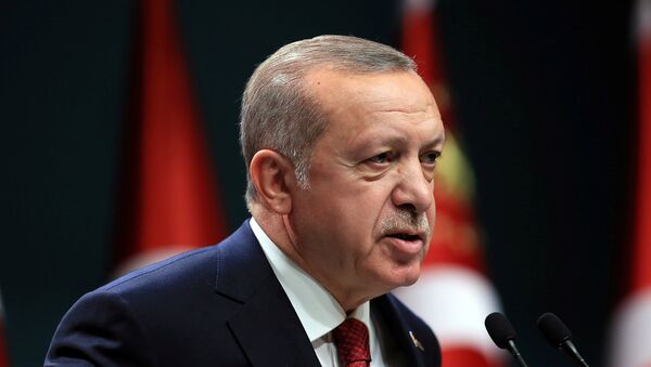 Президент Турции Тайип Эрдоган выступает на пресс-конференции в Президентском дворце (18 апреля 2018). Анкара, Турция - Sputnik Արմենիա