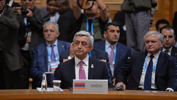 президент Армении Серж Саргсян на совместном саммите БРИКС, ЕАЭС и ШОС - Sputnik Արմենիա