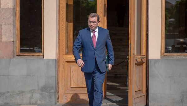 Председатель КГД Давид Ананян возле Дома правительства после внеочередного заседания (22 мая 2018). Еревaн - Sputnik Արմենիա