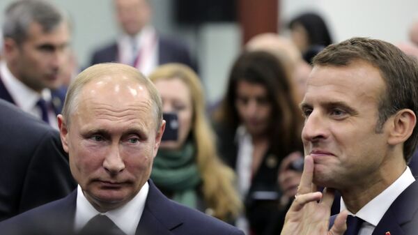 Президент РФ Владимир Путин и президент Франции Эмманюэль Макрон  - Sputnik Армения