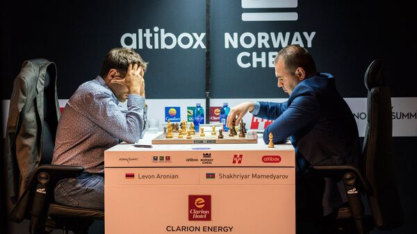 Партия Левон Аронян Шахрияр Мамедъяров в турнире Altibox Norway Chess 2018 (1 июня 2018). Ставангер, Норвегия - Sputnik Армения