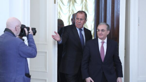 Встреча глав МИД Армении и России Зограба Мнацаканяна и Сергея Лаврова (7 июня 2018). Москвa - Sputnik Армения