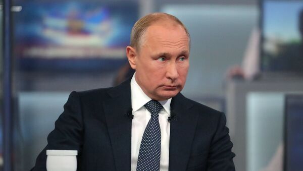 Прямая линия с президентом России Владимиром Путиным (7 июня 2018). Москва - Sputnik Армения