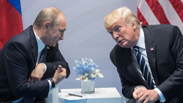 Встреча Президентов России и США Владимира Путина и Дональда Трампа во время саммита лидеров G20 (7 июля 2017). Гамбург - Sputnik Արմենիա