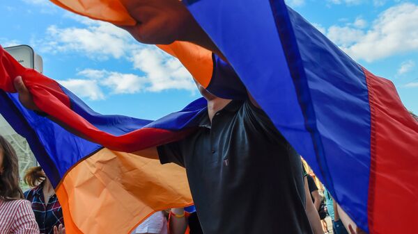 Армянский патриотический вечер на Никольской улице (2 июля 2018). Москвa - Sputnik Армения