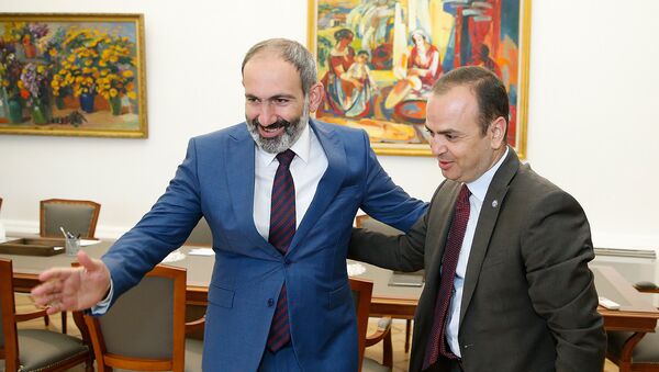 Премьер-министр Армении Никол Пашинян принял мэра Глендейла Заре Синаняна (3 июля 2018). Еревaн - Sputnik Արմենիա