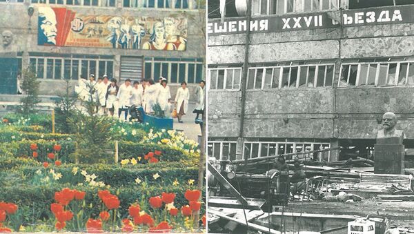 Швейная фабрика города Спитак до и после землетрясения 1988 года - Sputnik Армения