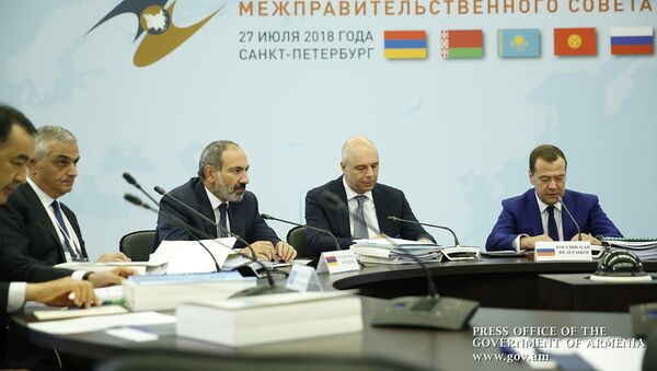 Заседание Евразийского межправительственного совета глав правительства стран ЕАЭС (27 июля 2018). Санкт-Петербург - Sputnik Армения