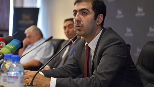Адвокат второго Президента Армении Роберта Кочаряна Арам Орбелян во время пресс-конференции (28 июля 2018). Еревaн - Sputnik Արմենիա