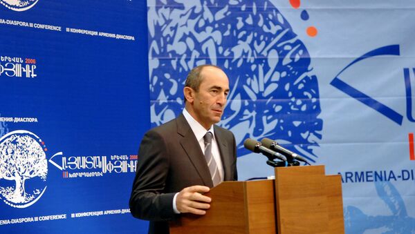 Второй президент Армении Роберт Кочарян на 3-й конференции Армения-Диаспора (сентябрь 2006). Еревaн - Sputnik Արմենիա