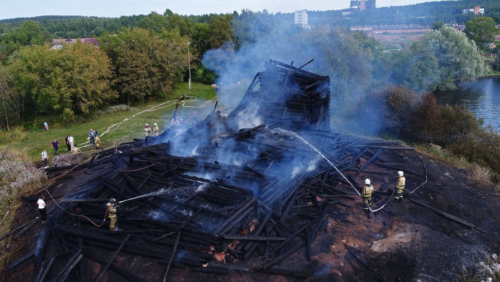 Кондопога Церковь Успения Пресвятой Богородицы пожар